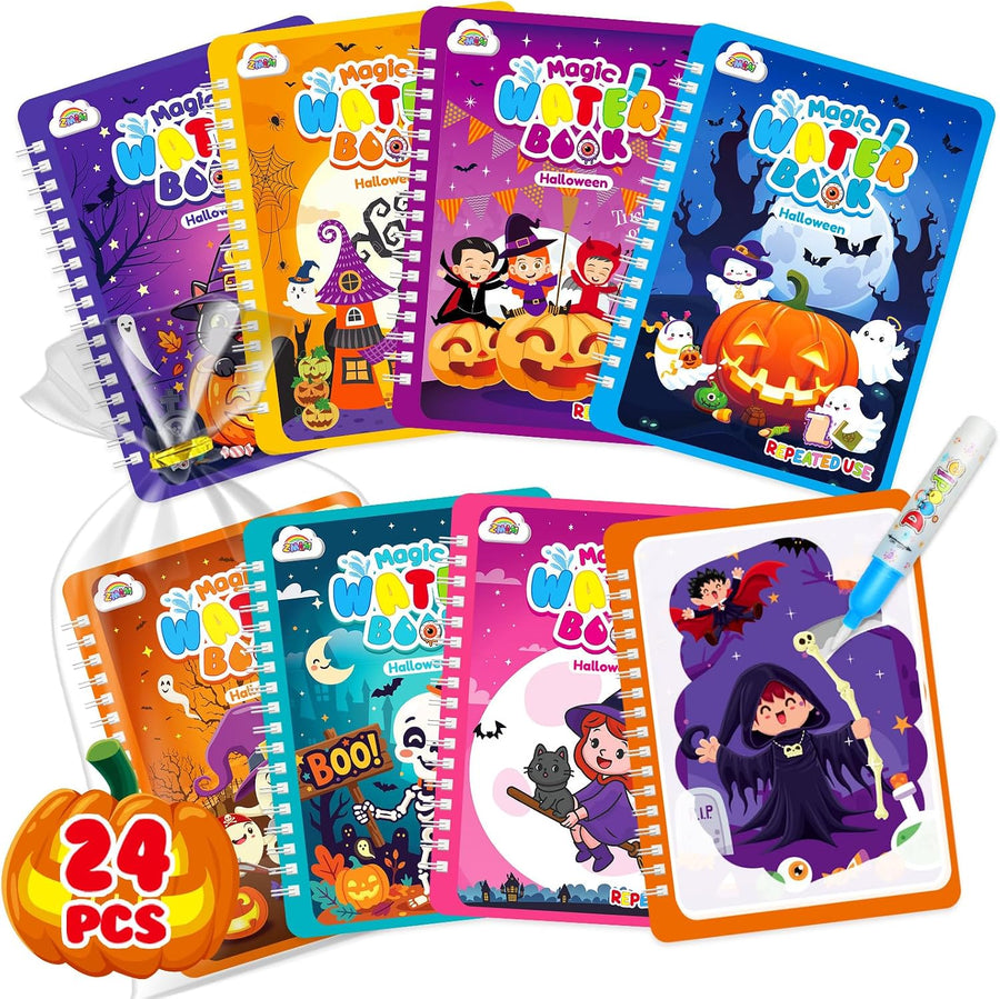 ZMLM 24 Pack Halloween Water Coloring Books for Toddlers Party Favors