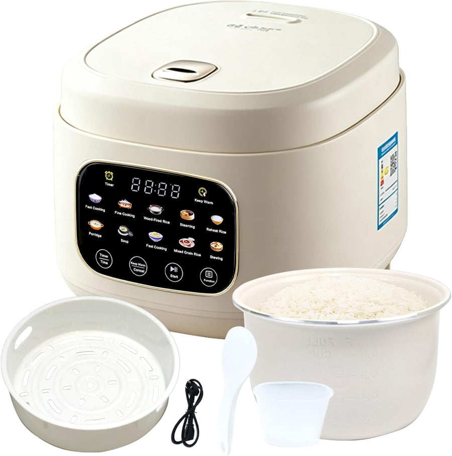 Small 3L/3.2qt Ceramic Rice Cooker,10 Cups Cooked/5 Cups Uncooked