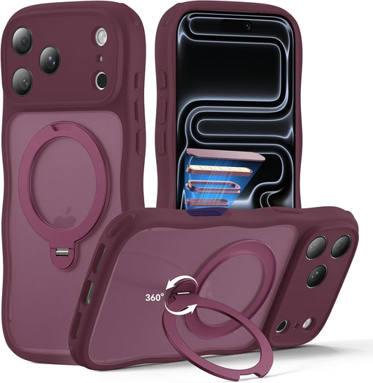 for iPhone 18 Pro Max Case/iPhone 17 Pro Max Case with Stand,Burgundy