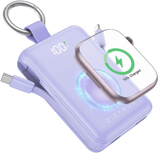 Portable Charger 10000mAh 22.5W Power Bank with Cables&iWatch Charger