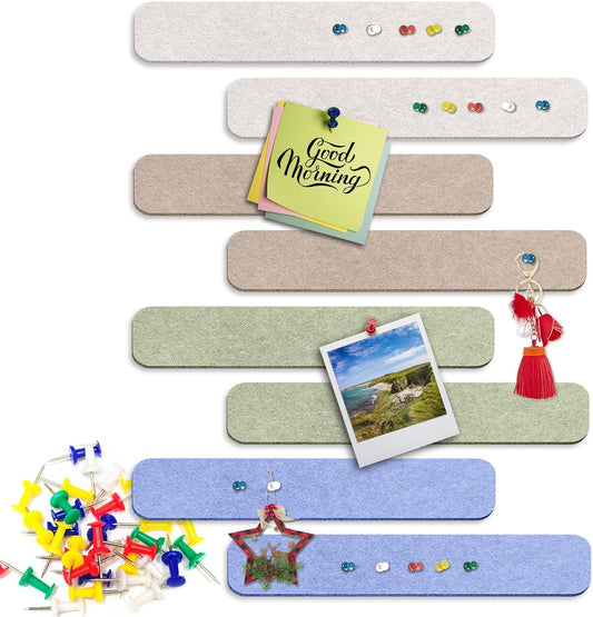 Felt Bulletin Board Strips,Cork Board for Wall 8 PCS,Coastal Haze