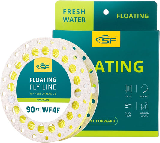 SF Floating Fly Line for River/Lake, Weight Forward 90FT Fly Fishing