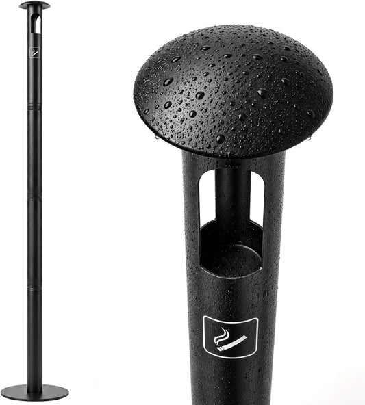 Adjustable Standing Ashtray with Lid, Outdoor Ash tray for Home