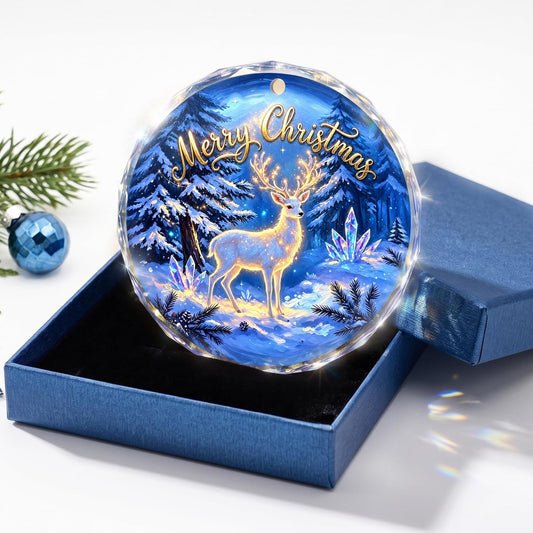 Christmas Ornaments, Crystal Deer Glass Christmas Tree Decorations Gift