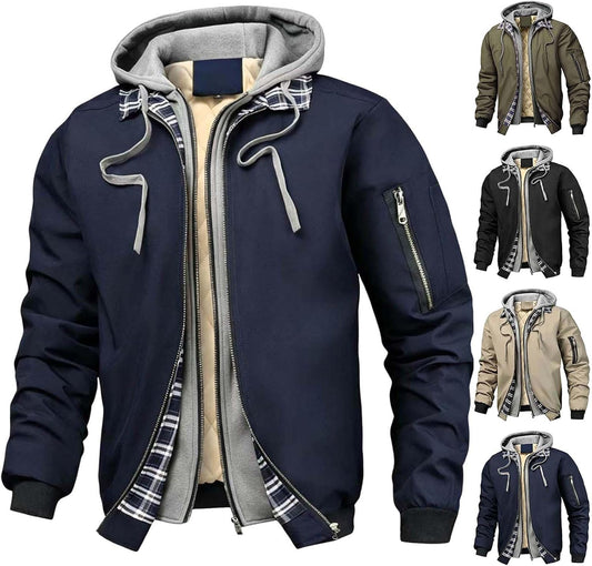 Mens Jacket windbreaker Jackets Fall Winter Bomber Hooded Jacket