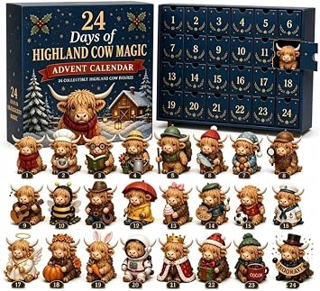 Highland Cow Advent Calendar 2026, 24 Days of Highland Cow Advent Calendar