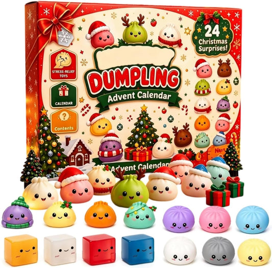 Christmas Squishy Dumpling Advent Calendar 2026 with 24 Squishies